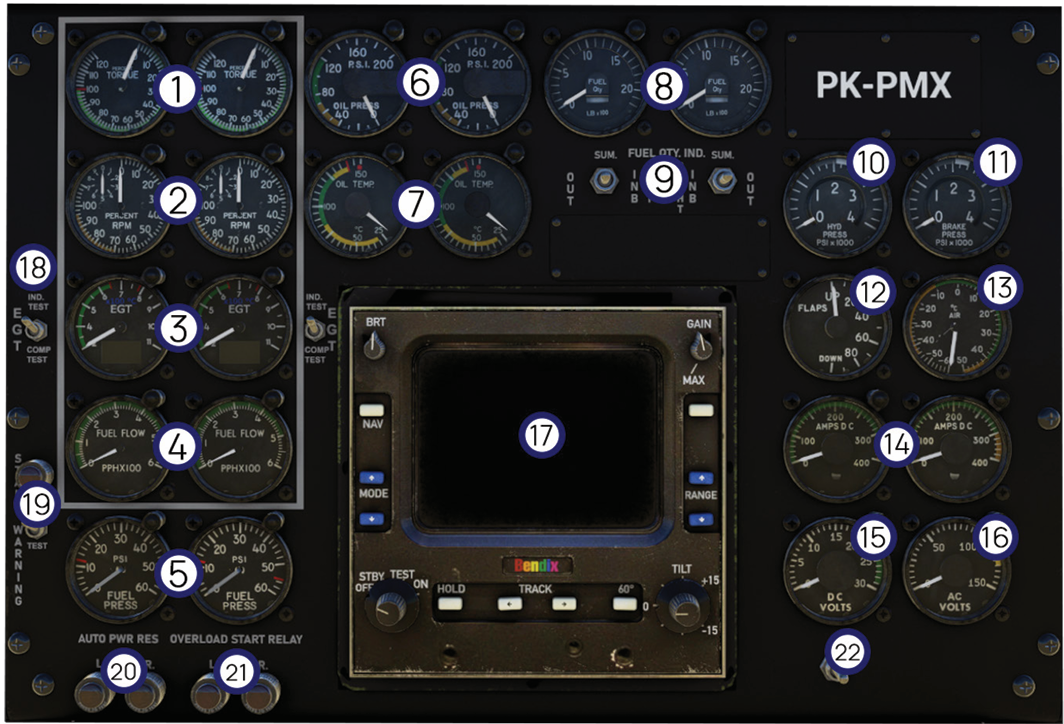 C212-200 Main Instrument Panel