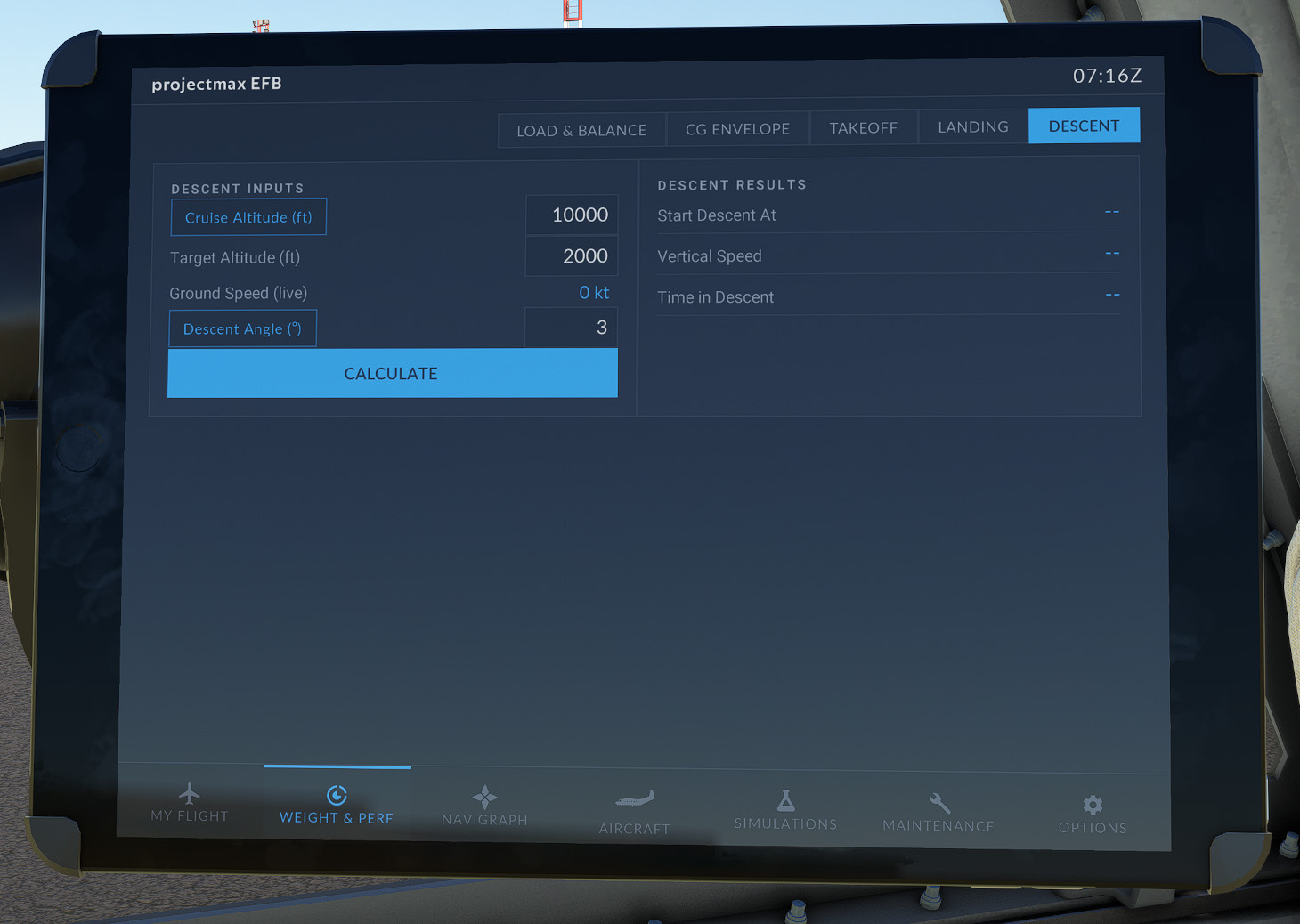 Descent Planning page