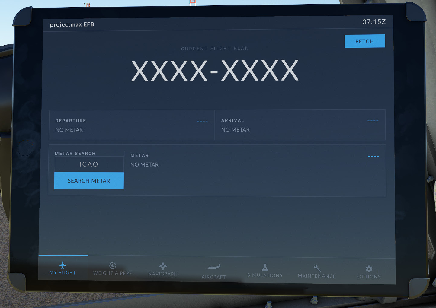 My Flight page
